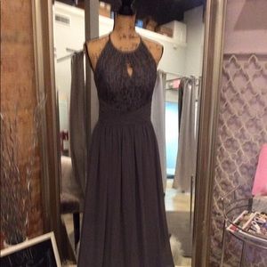 Charcoal Grey Formal with lace top Chiffon bottom